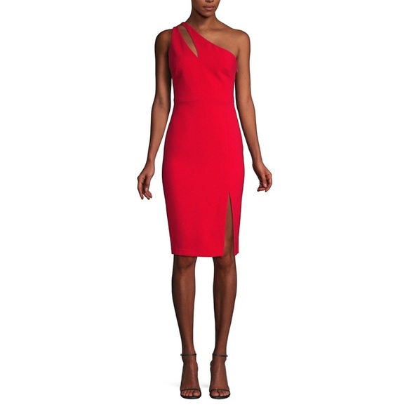 NWT Likely Red One Shoulder Cutout Lisette Dress - Picture 4 of 15